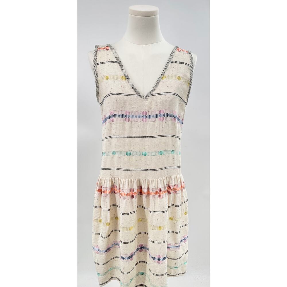 Ace & Jig Fiesta Dress Sunkissed White Multi Stripe Sleeveless Cotton Mini XS